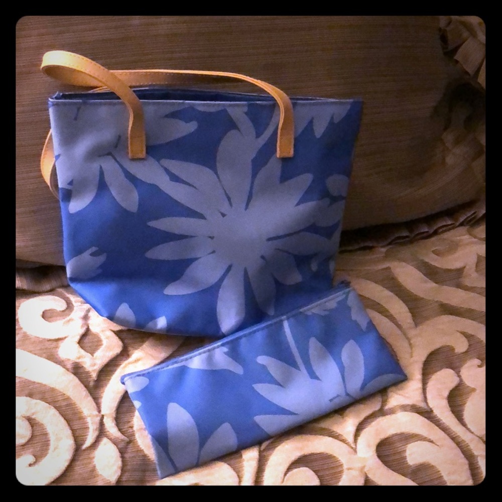 Blue Hawaiian style 2 piece bag